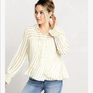 LC Lauren Conrad Flowing Striped Blouse